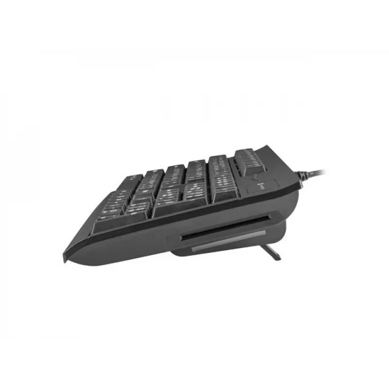 Przewodowa pełnowymiarowa klawiatura NATEC Moray ES z USB, hiszpański QWERTY, 105 klawiszy, czytnik kart identyfikacyjnych, kabel 1,5 m, czarna