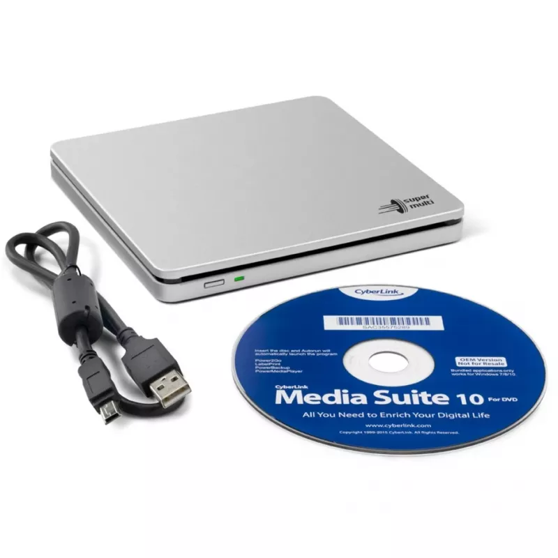 GP70NS50 SLIM, Zewnętrzna nagrywarka DVD (Srebrny, zewnętrzna, USB 2.0, 5,25)