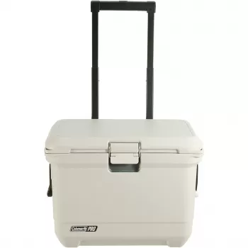 Coleman Pro 55QT Walizkowa lodówka na kółkach biała 52L 120h