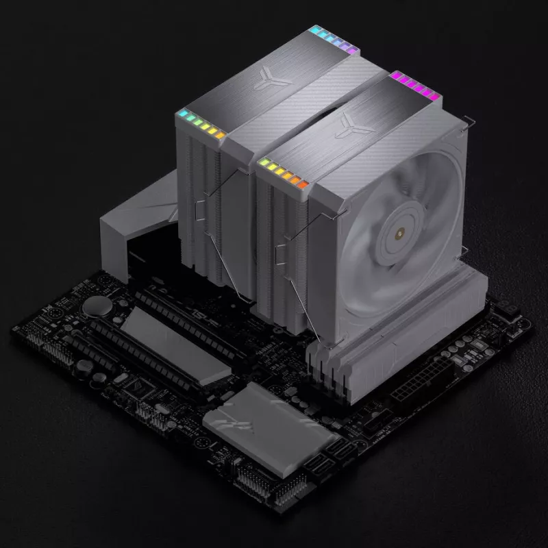 Jonsbo HX6280 chłodzenie CPU, PWM, RGB - 130mm, białe