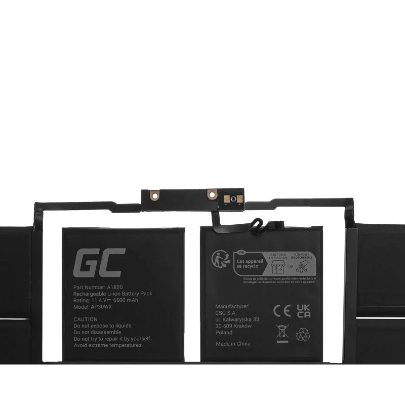 Bateria zielony Cell AP30WX do Apple MacBook Pro 15 A1707
