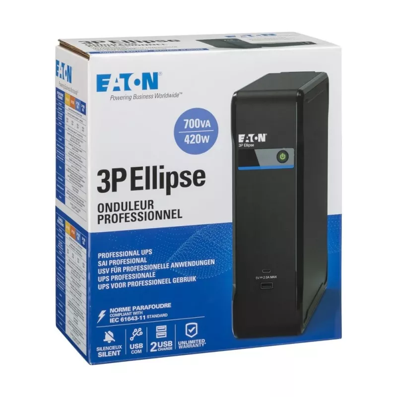 Zasilacz awaryjny EATON 3P ELLIPSE 700 USB DIN 3P700UD 700VA 3-fazowy