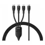 Kabel ładujący USB-A 3 w 1 Baseus Rapid Series 100W 1,5 m czarny