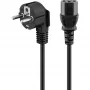 Goobay Kaltgerte-Anschlusskabel C13 > Schutzkontakt-Stecker (schwarz, 1,5 Meter, abgewinkelter Stecker)
