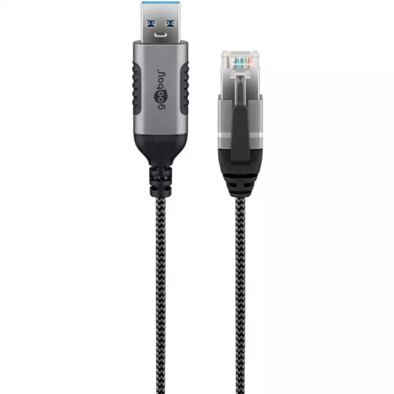 Kabel Ethernet Goobay USB-A 3.0 na RJ45 cienki 3 m - łączy router, modem lub (74396)