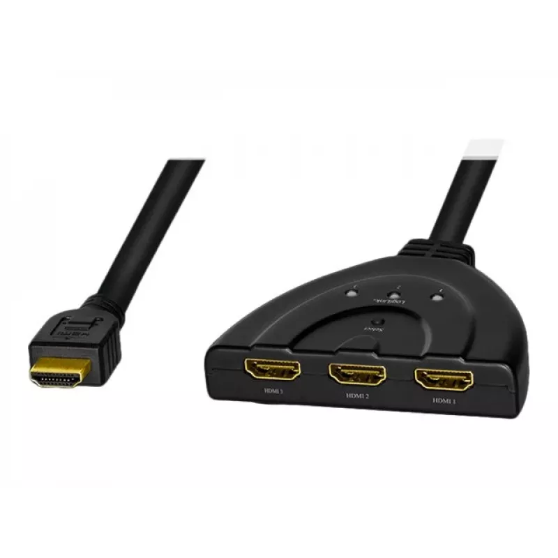 LogiLink - Rozdzielacz/przełącznik wideo/audio - 3 x HDMI - Desktop