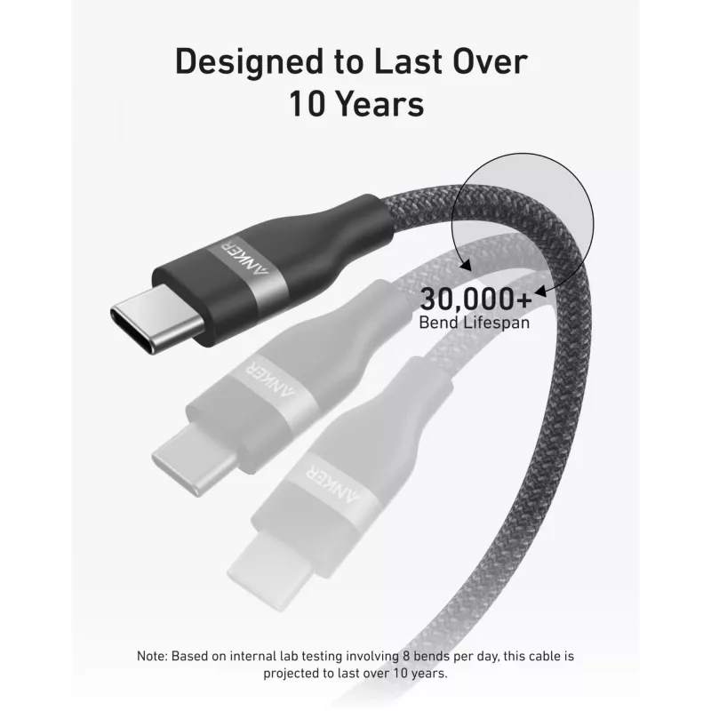 Kabel USB-C do USB-C Anker A82E2 — USB 2.0, 1.8 m, czarny