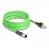 Kabel sieciowy DeLOCK M12 Kabel D-kodowany 4-pinowy męski na RJ45 męski PUR (TPU) 5m