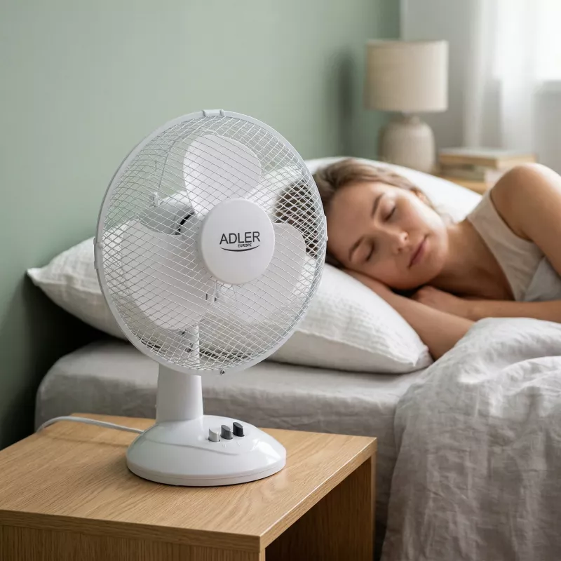 Adler | AD 7302 | Wentylator biurkowy | Biały | Średnica 23 cm | Liczba prędkości 2 | Oscylacja | 60 W | Nie