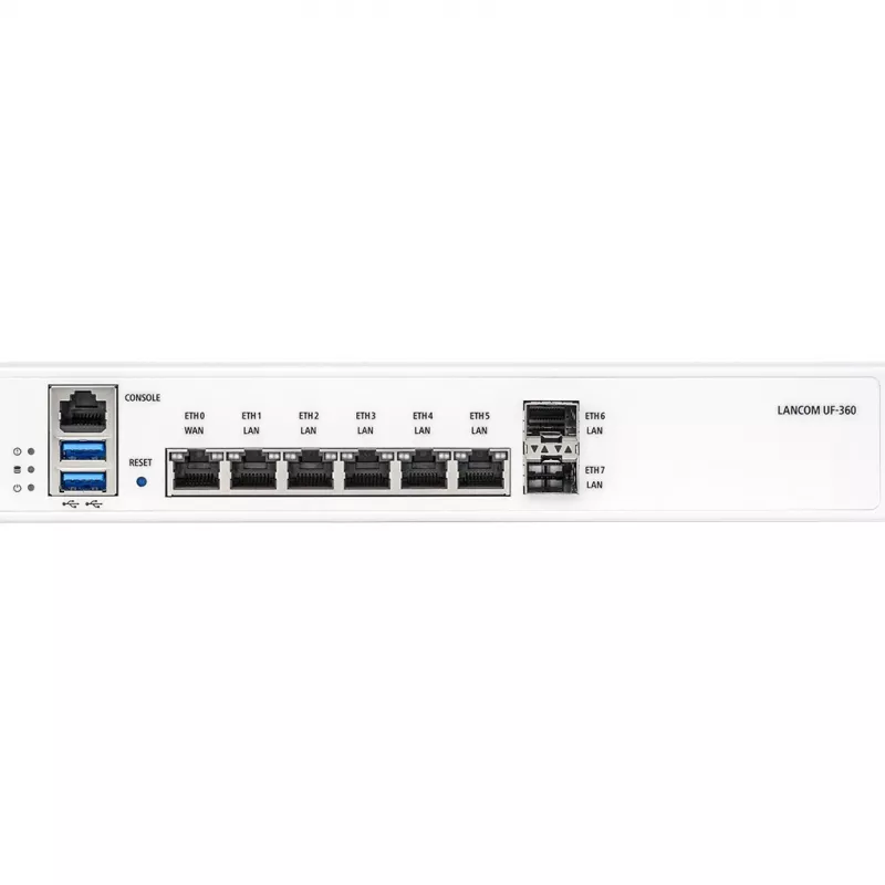 LANCOM R&S Unified Firewall UF-360 - Zapora sieciowa - 8 portów - GigE - 1U - Montaż w szafie