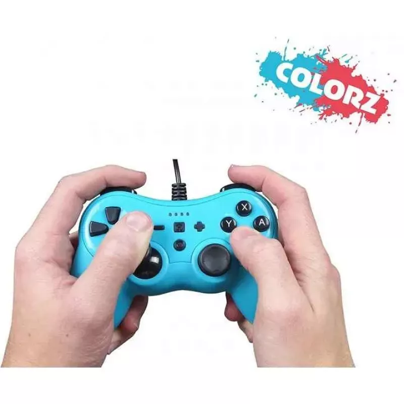 Przewodowy kontroler SUBSONIC SA5488-1 Neon niebieski — dla Nintendo Switch, połączenie przewodowe