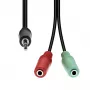 Kabel ProXtend 4-pin na 2×3-pin M-F M42XM3F-003, 1 m, czarny