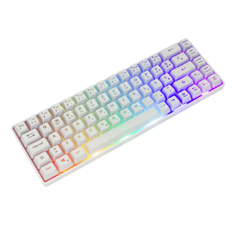 Klawiatura White Shark RONIN Biała USB QWERTY 68 klawiszy LED