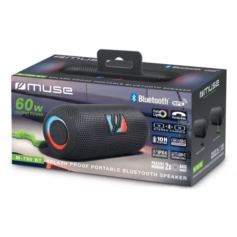 Muse M-790 BT przenośny głośnik imprezowy Czarny 60 W