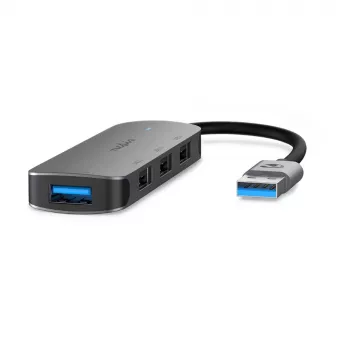 Nedis USB-Hub USB-A Plug - 4x USB A, 4-Port port(s), USB 2.0 / USB 3.2 Gen 1, USB-poweczerwony, 5 Gbps (CCGB61210GY01)