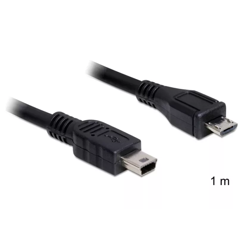 Kabel USB DeLOCK 83177 1m Micro-USB B Mini-USB B Czarny
