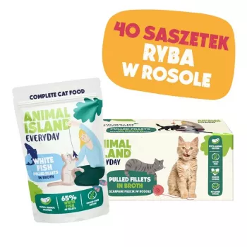 ANIMAL ISLAND karma dla kota biała ryba w bulionie monopak 40x85g