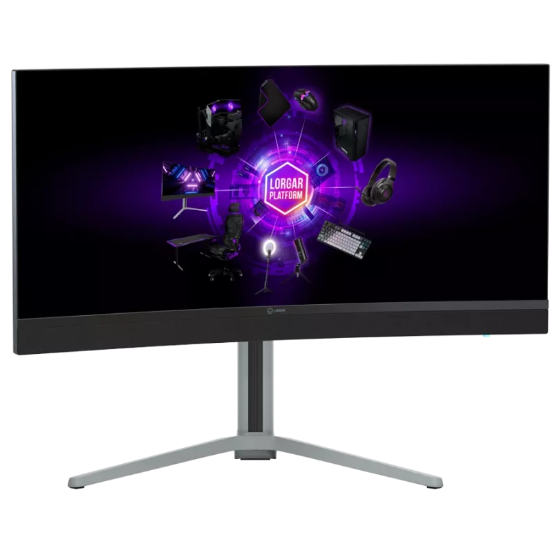 LORGAR 34MP1, UWQHD MiniLED Gaming Monitor Pro, 34'' (3440*1440) VA zakrzywiony monitor, czarny/mlecznoszary