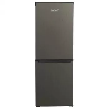 Lodówko-zamrażarka MPM MPM-215-KB-39/E — 215 L, dolny zamrażalnik, ciemny inox, drzwi odwracalne, oświetlenie LED