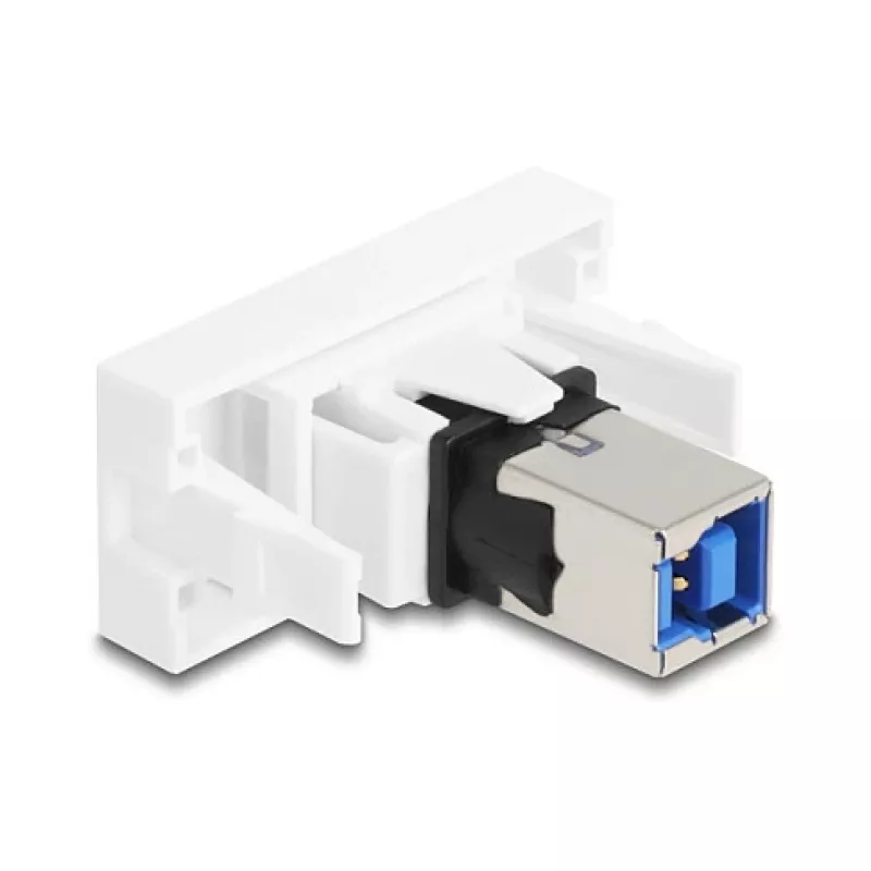 Moduł Keystone DELOCK 90910 — płaski złącze USB A, biały, 45×22,5×42,6 mm