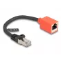 Kabel sieciowy DeLOCK Adapter ochronny urządzenia RJ45 Kat.6A S/FTP 20 cm Czarny Czerwony