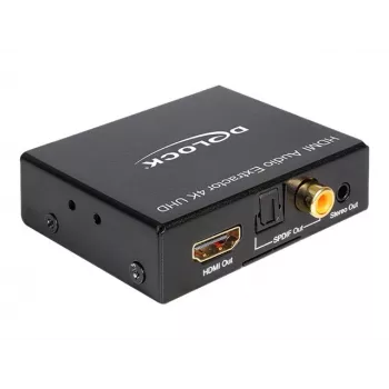HDMI Stereo / 5.1 Channel Audio Extractor 4K, Adapter czarny
