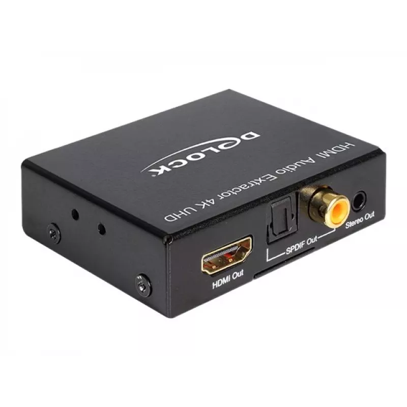 HDMI Stereo / 5.1 Channel Audio Extractor 4K, Adapter czarny