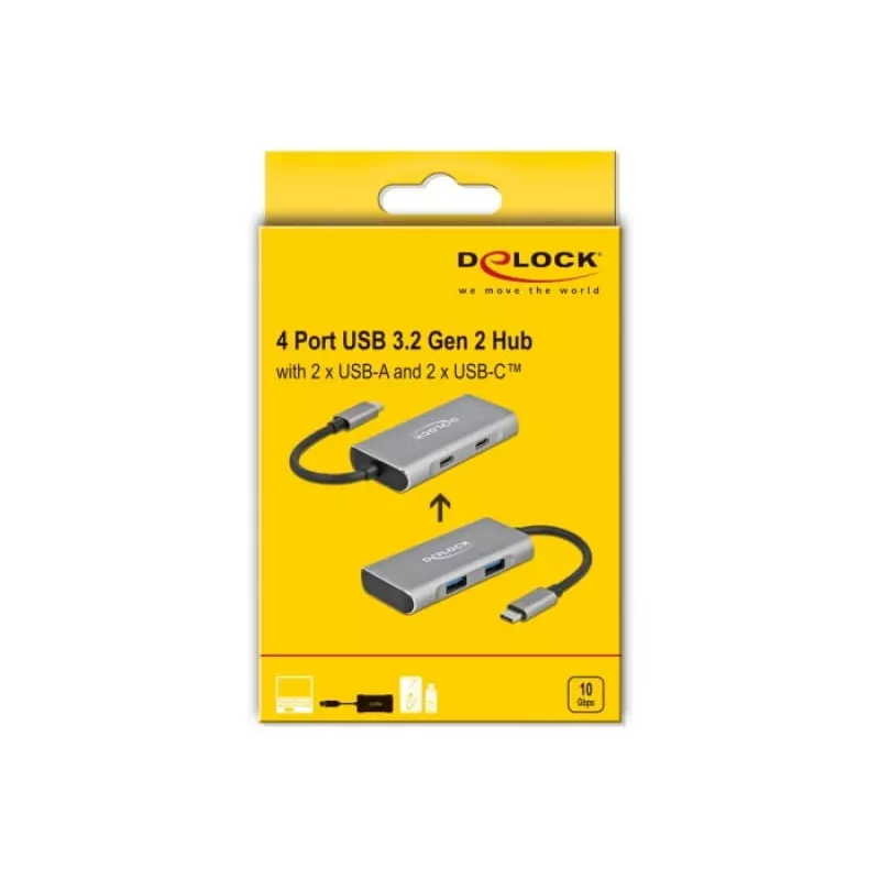 USB Hub DeLOCK Zewnętrzny USB 10 Gb/s USB Type-C Hub 63260