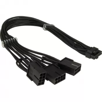 PCIe power adapter INTER-TECH GPU-02 12‑pin to 3×8‑pin (34 cm kabel)