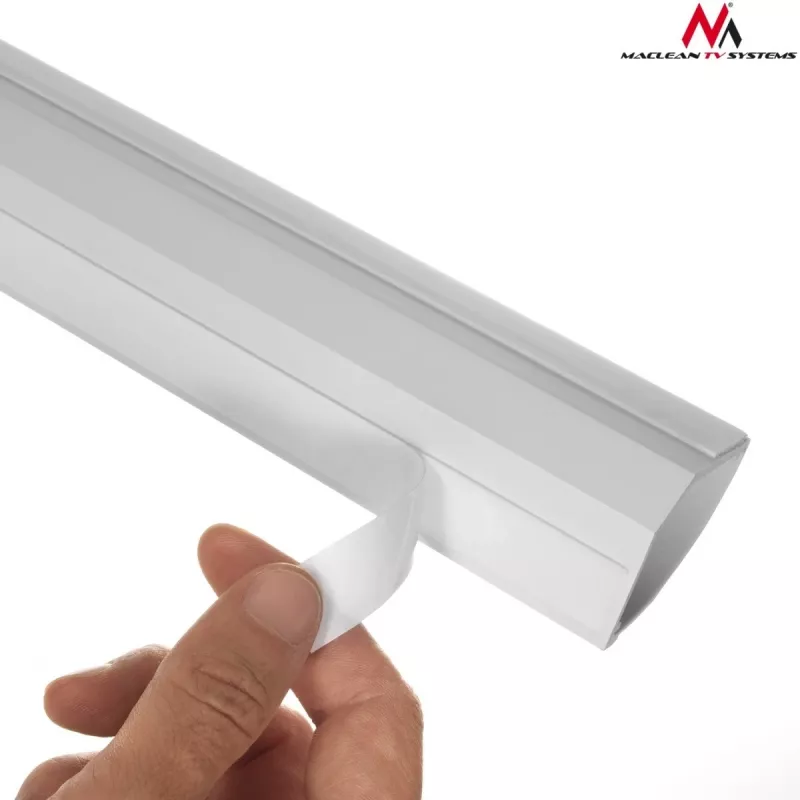 Elastyczna osłona kablowa MACLEAN MCTV-575 na podłogę, biała, 1,5 m, szerokość 43 mm, wysokość 2,3–3,2 cm