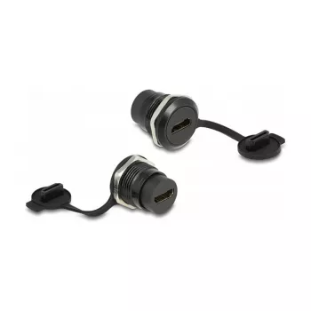 Wbudowane złącze HDMI-A DeLOCK z ochronną zaślepką przeciwkurzową Czarny 30,3 mm 23,5 mm
