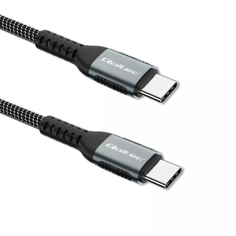 Kabel Qoltec USB 2.0 Type C – Type C 100W QC 3.0 PD 1m Czarny
