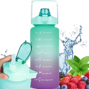 Extralink Butelka Motivacyjna, 2000 ml, zielono-fioletowa, BUT-190