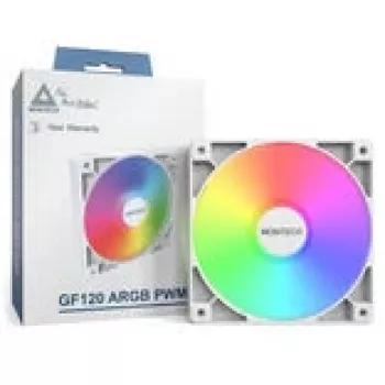 Wentylator chłodzący Montech GF120 PWM ARGB 120 mm biały, sterowanie PWM, podświetlenie ARGB