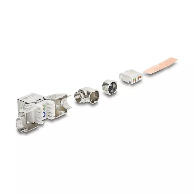 Moduł Keystone RJ45 gniazdo Cat.6A beznarzędziowe 90° DELOCK 90800