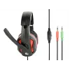 Przewodowy zestaw słuchawkowy do gier GEMBIRD GHS-03 — 20–20000 Hz, kabel 2 m, 250 g, czarno-czerwony