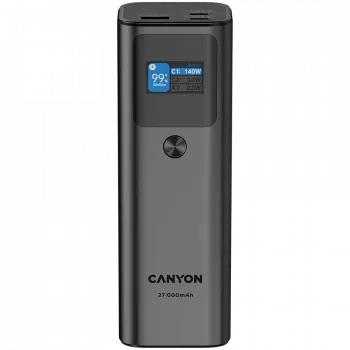 Canyon PB-2010 - Powerbank - Li-Pol - 27.000 mAh - Wyświetlacz cyfrowy - 2xUSB-C + 1xUSB-A - Power