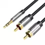 Vention 3.5mm Male to 2RCA Male Audio kabel 1M Czarny Metal Type