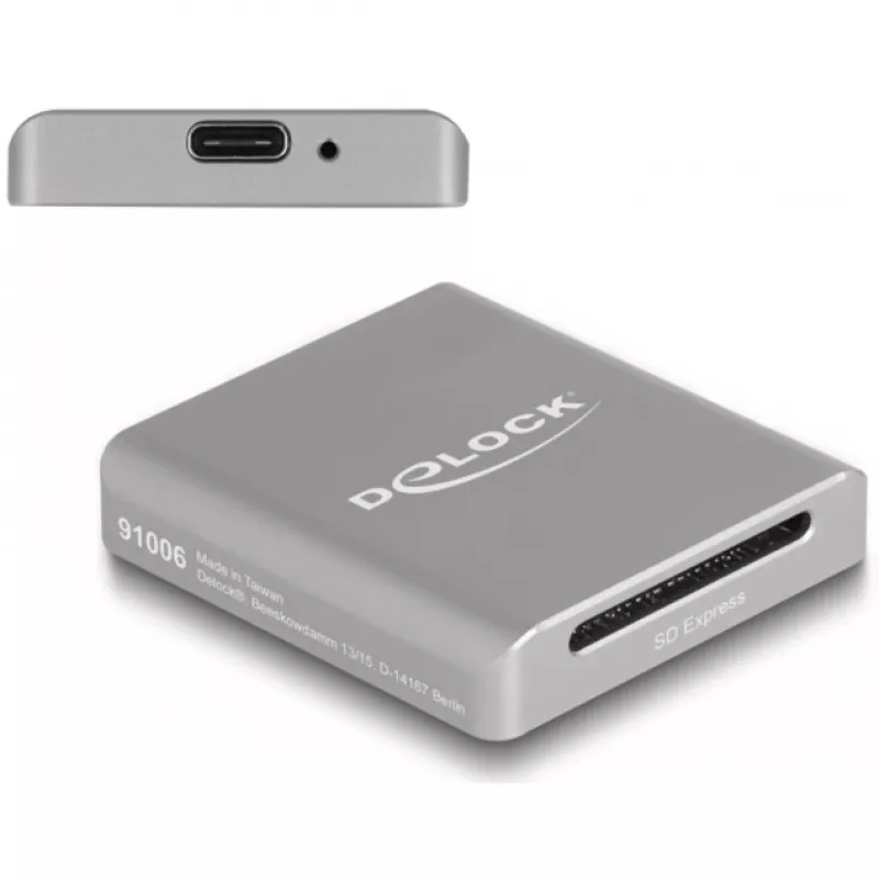 Czytnik kart DeLOCK 91006 Szary SD USB Typ-C 10000 Mbit/s