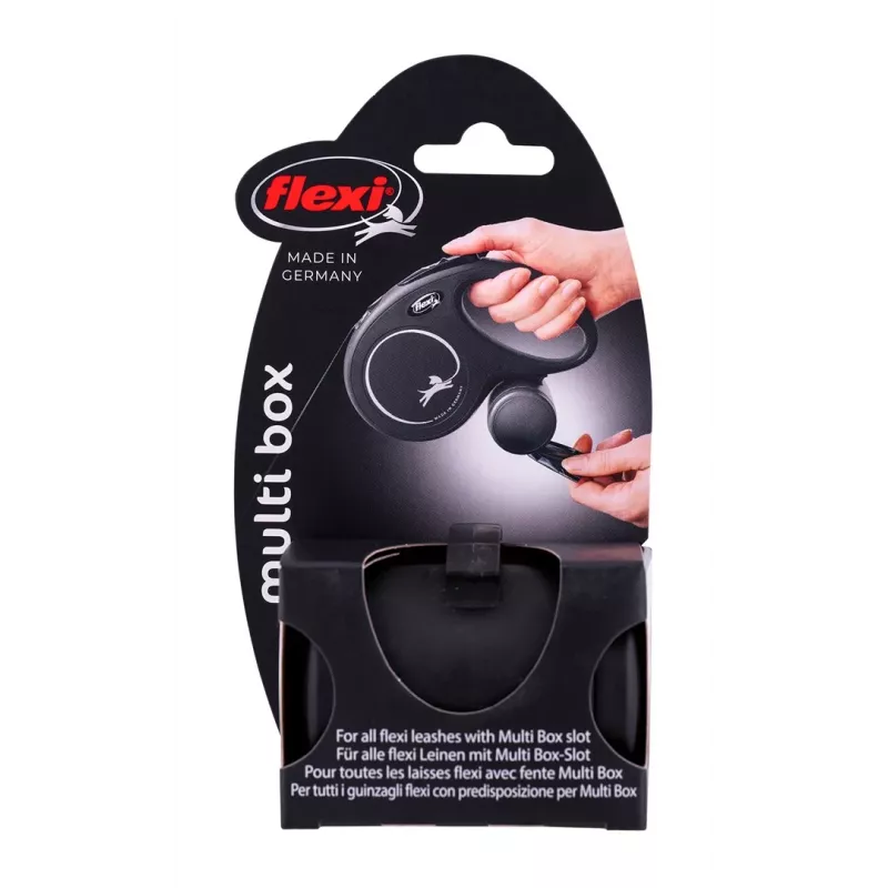 Pojemnik na karmę/wodę Flexi Multi Box Czarny — seria Flexi Vario, uniwersalny pojemnik na karmę dla zwierząt, 201–499 g