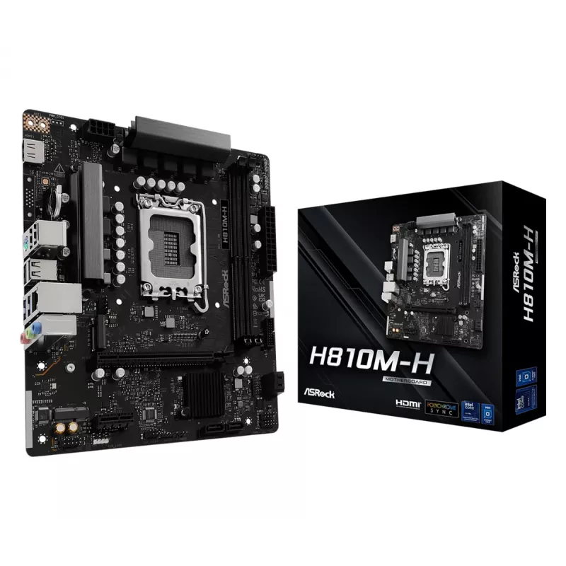Płyta główna Micro ATX ASRock H810M-H — Intel H810, LGA 1851 (Socket V1), 2x DIMM DDR5, do 128 GB, M.2 i SATA III