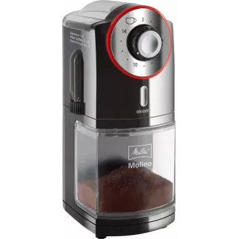 Melitta Molino 100 W Czarny, Czerwony, Stal nierdzewna
