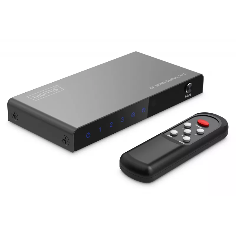 Digitus 4K HDMI Switch 3x1 Metal Czarny 18 Gbit/s