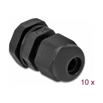 Dławik kablowy DeLOCK 60192 czarny plastikowy 10 szt.