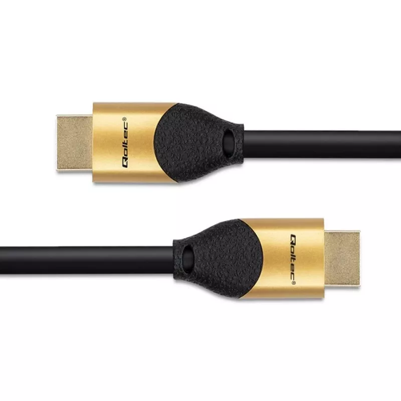 Qoltec 50355 Kabel HDMI v2.1 Ultra High Speed 8K | 60Hz | 28AWG | ZŁOTO | 2m