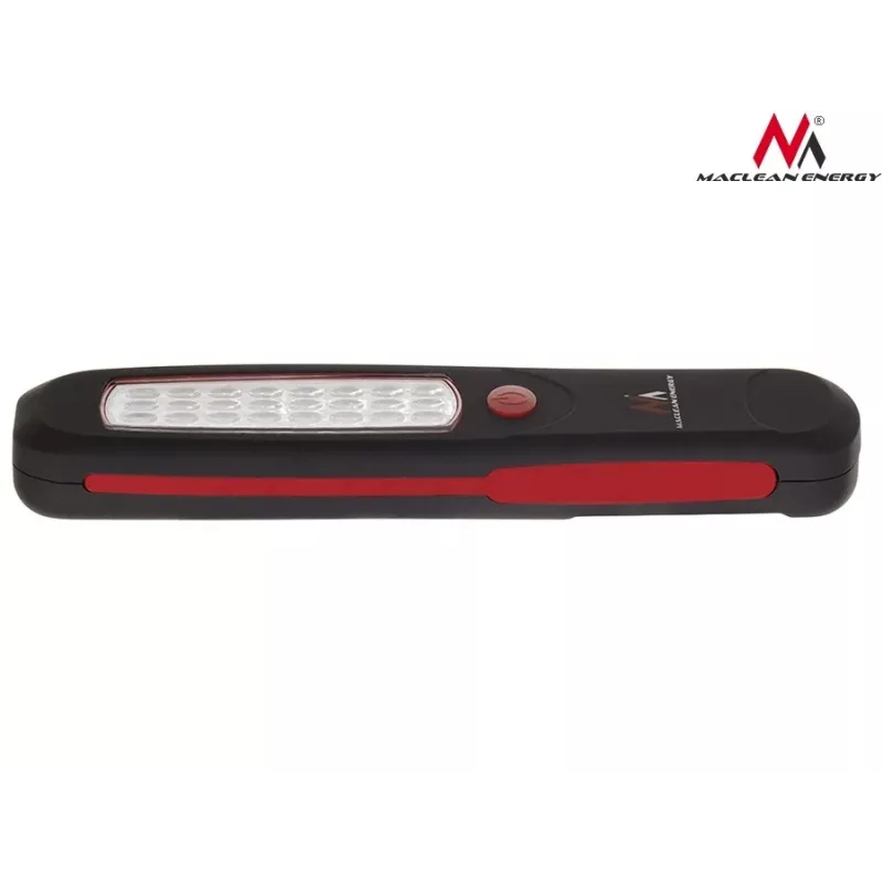 Lampa warsztatowa MACLEAN MCE03 — 24 LED, podstawa magnetyczna i haczyk, zasilana bateriami (3×AAA)