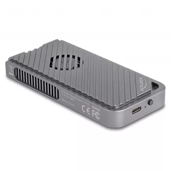 Obudowa SSD DELOCK 42025 na 1 x M.2 (PCIe, USB4 Gen4, USB-C) szara, aluminium