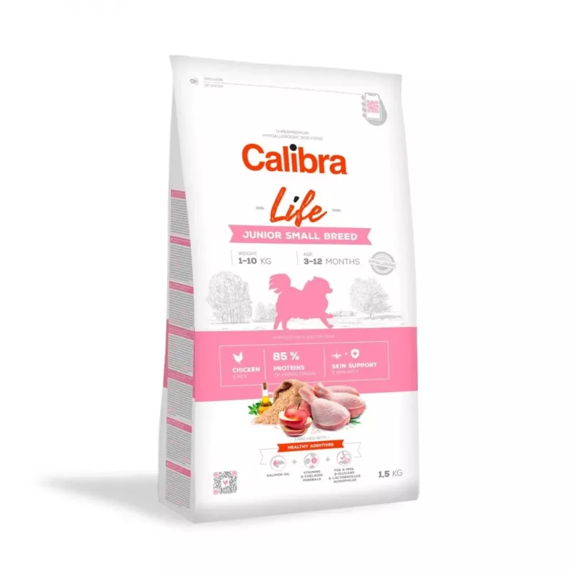 Calibra Dog Life Junior Small Breed Chicken sucha karma dla psów 1,5 kg