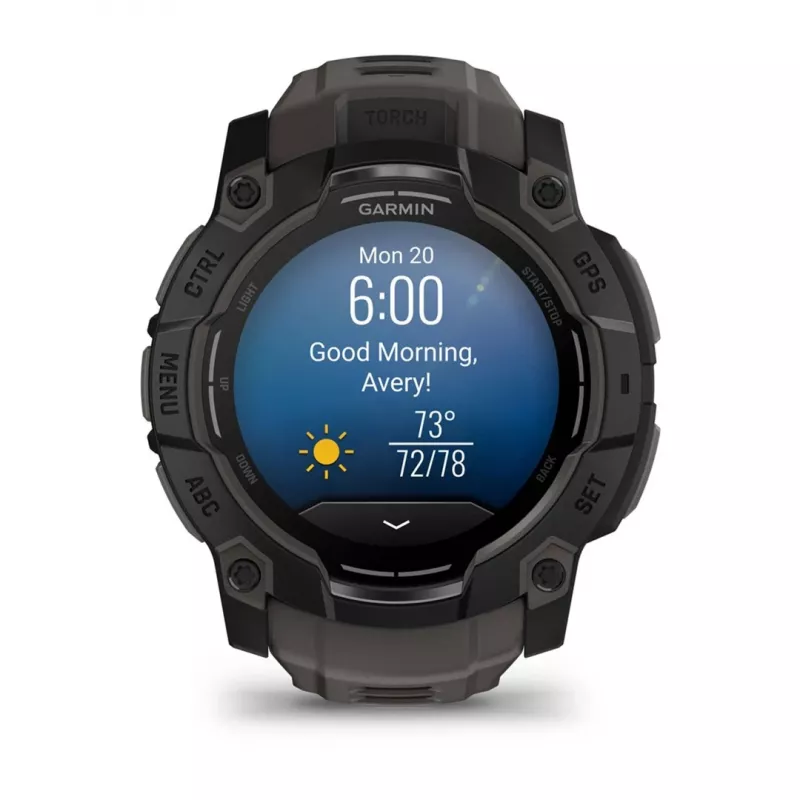 Garmin Instinct 3 AMOLED 3.3 cm (1.3) 50 mm Cyfrowy 416 x 416 pikseli Ekran dotykowy Czarny GPS (satelitarny)