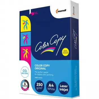 Papier kserograficzny biurowy Mondi Color Copy 8687A25 (A4; 250g/m2; 125 arkuszy; papier biały; satynowy)